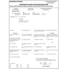 Carte grise provisoire 